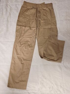 Men's Cargo Pants with Elastic Waist in Tan